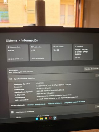 ASUS TUF Gaming F15 i7-10750H GTX 1650 16GB 1TB