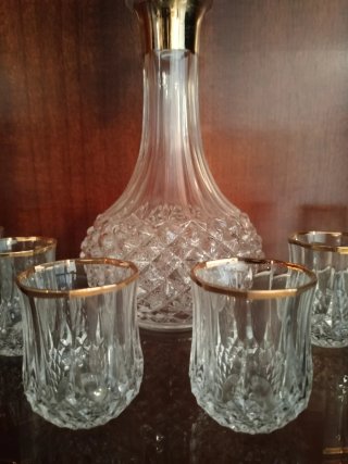 Juego Botella Cristal y Vasos Licor