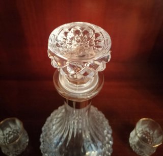 Juego Botella Cristal y Vasos Licor