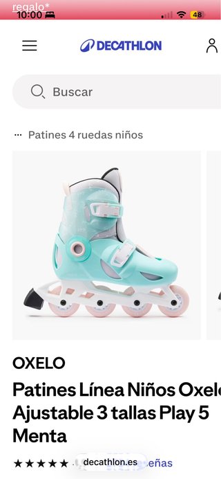 Patines en línea Oxelo Mint Niños. Solo un uso.