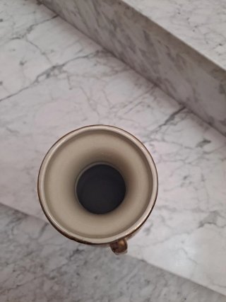 Jarrón Vintage Cerámica Dorado