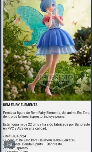 Figura Anime Banpresto Re:Zero Rem Fairy