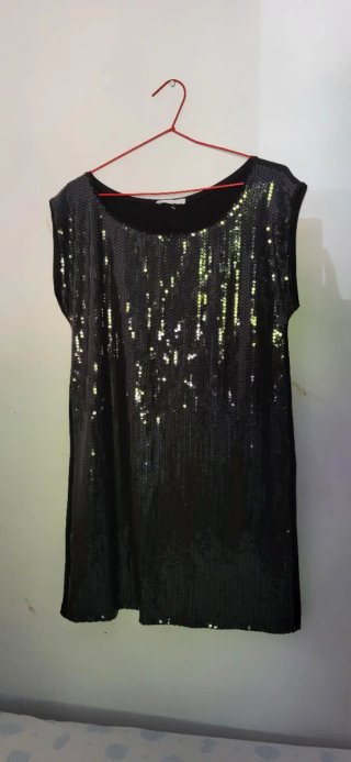 Vestido fiesta lentejuelas negro