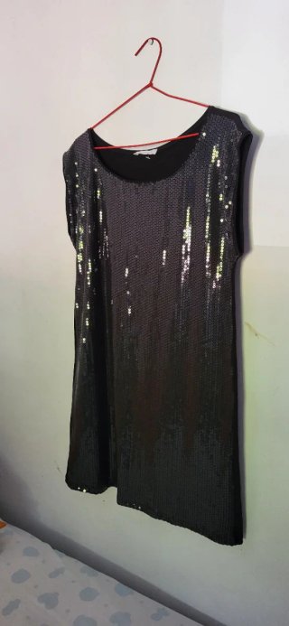 Vestido fiesta lentejuelas negro