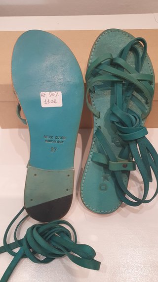 Sandali alla schiava in pelle e cuoio n.37