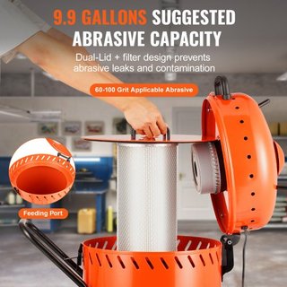 Arenadora de Vacío de 28 Galones, Arenadora Sin Polvo con Sistema de Vacío Integrado de 1200W para Control de Polvo y Reciclaje de Abrasivos, Máquina de Chorro Abrasivo Pesada de 60-110 PSI