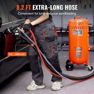 Arenadora de Vacío de 28 Galones, Arenadora Sin Polvo con Sistema de Vacío Integrado de 1200W para Control de Polvo y Reciclaje de Abrasivos, Máquina de Chorro Abrasivo Pesada de 60-110 PSI
