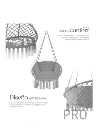 Silla colgante GRACIA gris