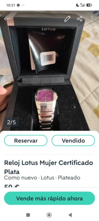 Reloj Lotus Mujer Plata Poco Uso