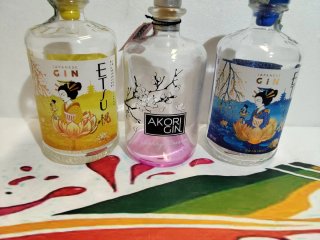 3 Bottiglie Vuote Gin Giapponese