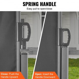 Toldo Lateral Retráctil, Pantalla de Privacidad Exterior de 79''x 236'', Pantalla de Patio Retráctil Impermeable de Poliéster de 180g, Pantalla de Viento Divisoria de Habitaciones UV 30+ para Pati...