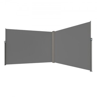 Toldo Lateral Retráctil, Pantalla de Privacidad Exterior de 79''x 236'', Pantalla de Patio Retráctil Impermeable de Poliéster de 180g, Pantalla de Viento Divisoria de Habitaciones UV 30+ para Pati...