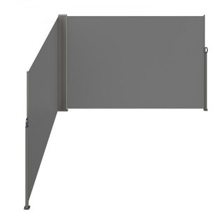 Toldo Lateral Retráctil, Pantalla de Privacidad Exterior de 79''x 236'', Pantalla de Patio Retráctil Impermeable de Poliéster de 180g, Pantalla de Viento Divisoria de Habitaciones UV 30+ para Pati...