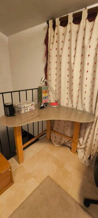 Escritorio cristal y madera
