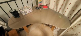 Escritorio cristal y madera