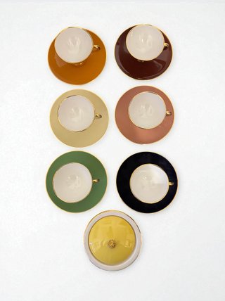 Servizio tazzine caffè ceramica smaltata