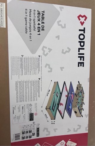 Mesa de futbolín y 3 juegos mas TOPLIFE 4 en 1