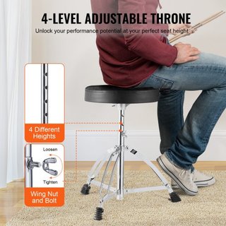 Juego de Batería para Adultos, 5 Piezas, Kit de Batería Completo de 22 Pulgadas con Bombo, Toms, Caja, Batería de Piso, Silla Ajustable, Soportes, Platillo, Pedal de Hi-Hat y Palillos, Kit de Bate...