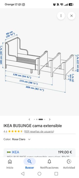 Cama infantil blanca BOSUNGE