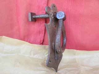 Tirador llamador antiguo hierro forja 2 piezas