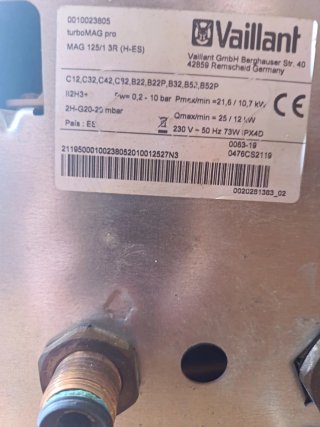 Calentador de gas natural Vaillant tiro forzado