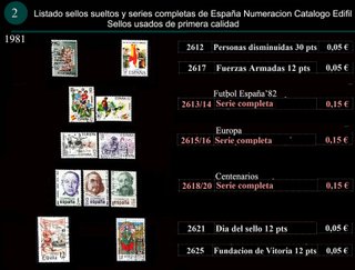 Sellos Año 1981 Completo y sueltos Usados España