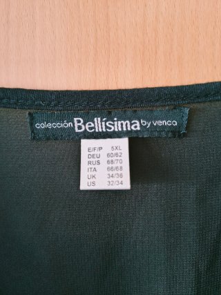 Blusa Bellissima Talla Grande 5XL Negra