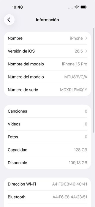 iPhone 15 Pro 128GB Blanco Batería 87%