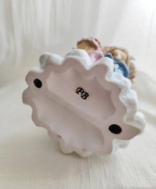Figura Ángel con Niño de Porcelana- Decoración
