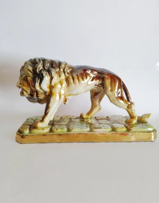 Figura de León Vintage -Cerámica/Porcelana