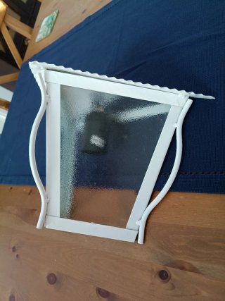 Farol de forja blanco y cristal