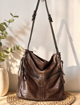 Bolso Purificación García Marrón Piel