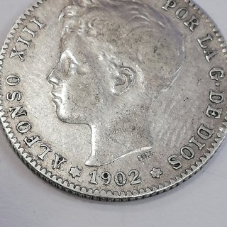 Moneda 1 Peseta Plata 1902 Alfonso XIII