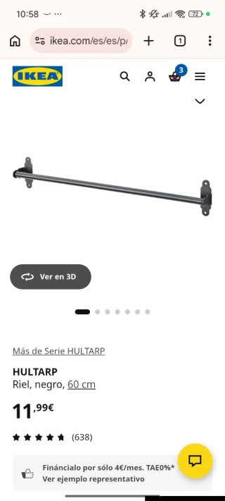 Riel Hultarp IKEA 60 cm