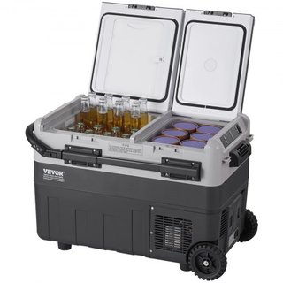 Refrigerador de Coche Portátil, Refrigerador de Coche de 12 Voltios, Congelador Portátil de Doble Zona de 50 L / 52.8 QT, Temperatura Ajustable de -4℉ a 68℉, Enfriador de Compresor para el Hogar, ...