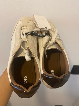 Zara Zapatillas Beige y Marrón Talla 38