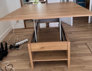 Mesa baja salón elevable madera