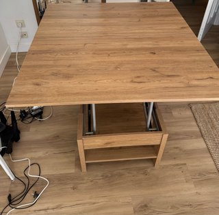 Mesa baja salón elevable madera