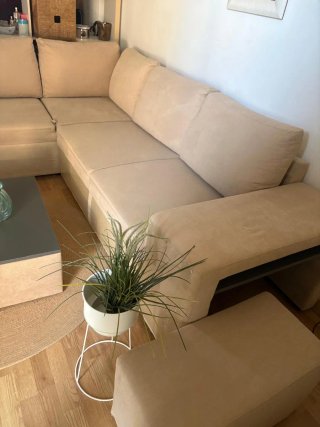 Sofá Cama Chaise Longue Beige