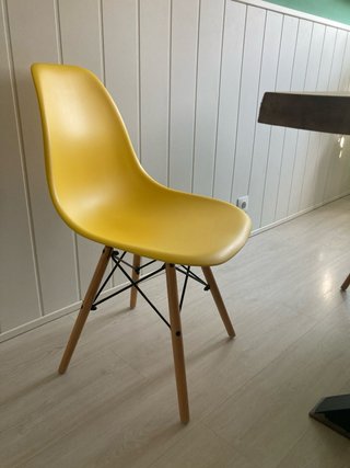 Sillas Comedor Estilo Nórdico (2 Amarillas, 4 Turq