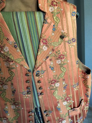 Traje fallero hombre naranja y verde