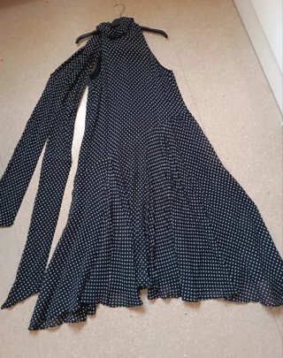 Vestido Zara lunares halter cuello lazo Talla S