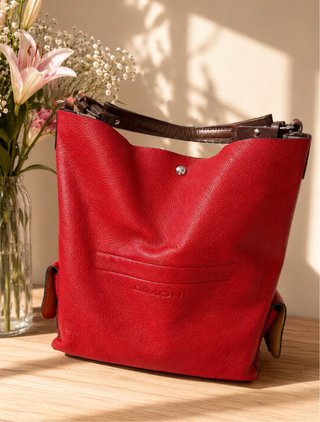 Bolso Dimoni Piel Rojo y Marrón