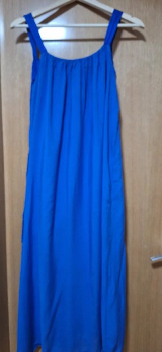 Vestido midi azul talla única