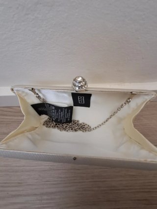 Bolso de fiesta plateado y blanco