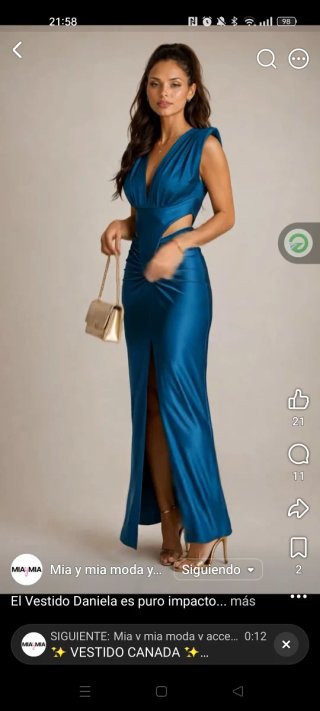 Vestido fiesta azul Mia y Mia talla única