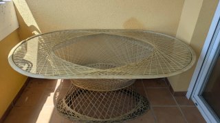Conjunto mesa y 4 sillas jardín fibra de vidrio