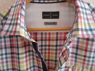 Camisa Roberto Verino premium fit pequeños cuadros