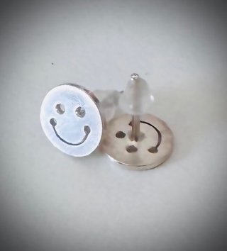 Aretes Plata 925 Emojis Carita Feliz