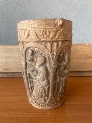 Antico calco artistico in gesso Situla Gotofredo